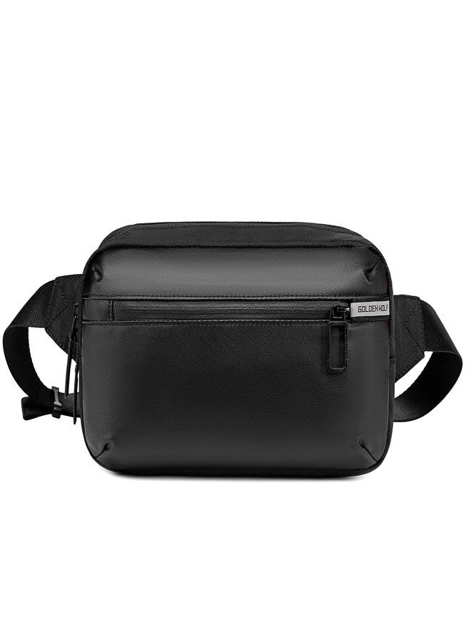 جولدن وولف حقيبة صدر جولدن وولف للرجال، سعة 2 لتر، حقيبة كتف للهاتف المحمول وجواز السفر، حقيبة جانبية أنيقة، حقيبة خصر مقاومة للماء، مناسبة للمكتب والاستخدام اليومي - Image 1